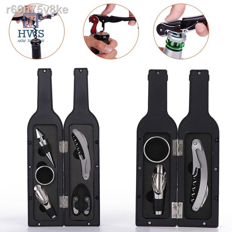 HWS♣1 Set 3pcs/5pcs Wine Bottle Corkscrew Set Tool Opener Bottle-Shaped Holder AU
