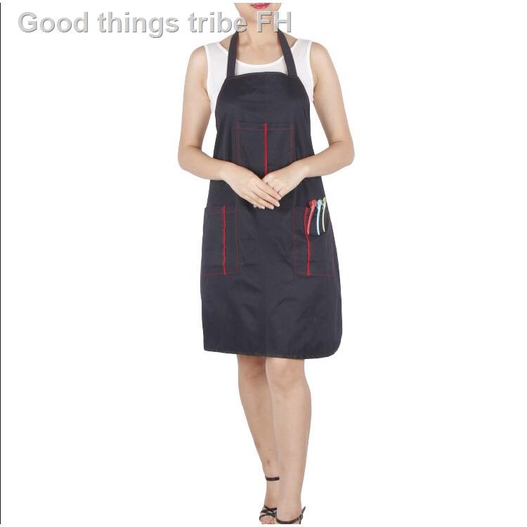 Black apron, barbershop kitchen cooking chef waitress waterproof apron, neutral work protective apro