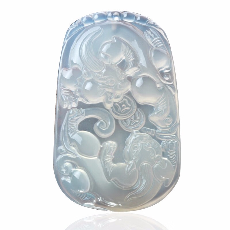 เครื่องประดับ Zuo Chuan จี้ปี่เซียะคู่สร้อยคอโมราโมราโมราชนิดน้ำแข็งจี้หยกแฟชั่นผู้ชาย FKN7