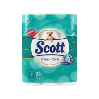 THE RICH BUYER SCOTT Clean Care กระดาษชำระ 24 ม้วน กระดาษชำระ ที่ใส่กระดาษชำระ ที่ใส่กระดาษทิชชู่