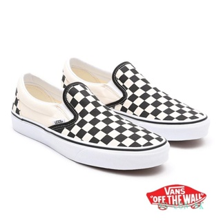 👟🔥VANS Classic Slip-on Checkerboard Black/White รองเท้าแวนส์  ทรงสวม ได้ทั้งชายและหญิง