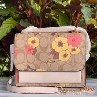 🌸🎉กระเป๋าสะพาย ลายใหม่น่ารัก ดอกไม้ สวยสดใส🥰🌸🎉NEW COACH Mini Klare Crossbody In Signature Canvas With Floral