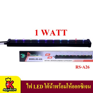 หลอดไฟ LED ใต้น้ำ สำหรับตู้ปลา พร้อมช่องเสียบสายออกซิเจน Bouble LED Light ยาว 26 เซนติเมตร RS-A26