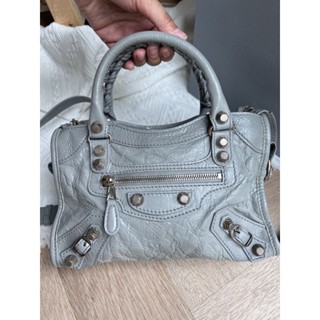 👜Like newBalanciaga mini city เทาหมุดเงิน ปี22Full set Shop France
