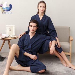 😘ชุดคลุมอาบน้ำ คุณภาพสูง เสื้อคลุมอาบน้ำ ชุดคลุม โรงแรมห้าดาว Honeycomb Bathrobe pajamas【LittleStar1】