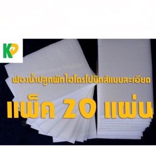 ฟองน้ำเพาะเมล็ด ชุด 20 แผ่น [ไร้ขอบ] แบบละเอียด ปลูกผักไฮโดรโปนิกส์ ผักสลัด | KP การเกษตร