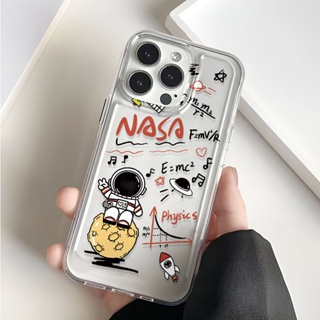 เคสโทรศัพท์มือถือ แบบใส ลายการ์ตูนนักบินอวกาศ สําหรับ iphone 14 Pro Max 11 13 12 7Plus X XS Max 8 7