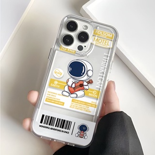 เคสโทรศัพท์มือถือ แบบใส ลายการ์ตูนนักบินอวกาศ สําหรับ iphone 14 Pro Max 11 13 12 7Plus X XS Max 8 7