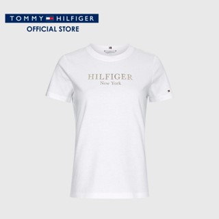 Tommy Hilfiger เสื้อยืดแขนสั้นผู้หญิง รุ่น WW0WW37194 YCF - สีขาว