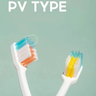 MEYARN 2 ชิ้น P V แปรงสีฟันสำหรับคนจัดฟัน แปรงซอกฟัน ขนแปรงนุ่ม ไม่ทำให้เหงือกเจ็บ จัดฟัน