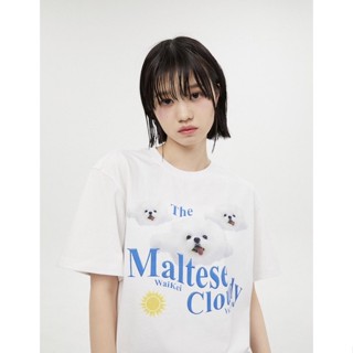 🇰🇷 พรี Waikei Maltese cloudy half sleeve tshirts