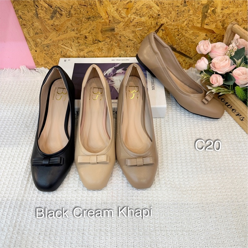 C20 Billyshoesรองเท้าส้นเตี้ยหัวตัด