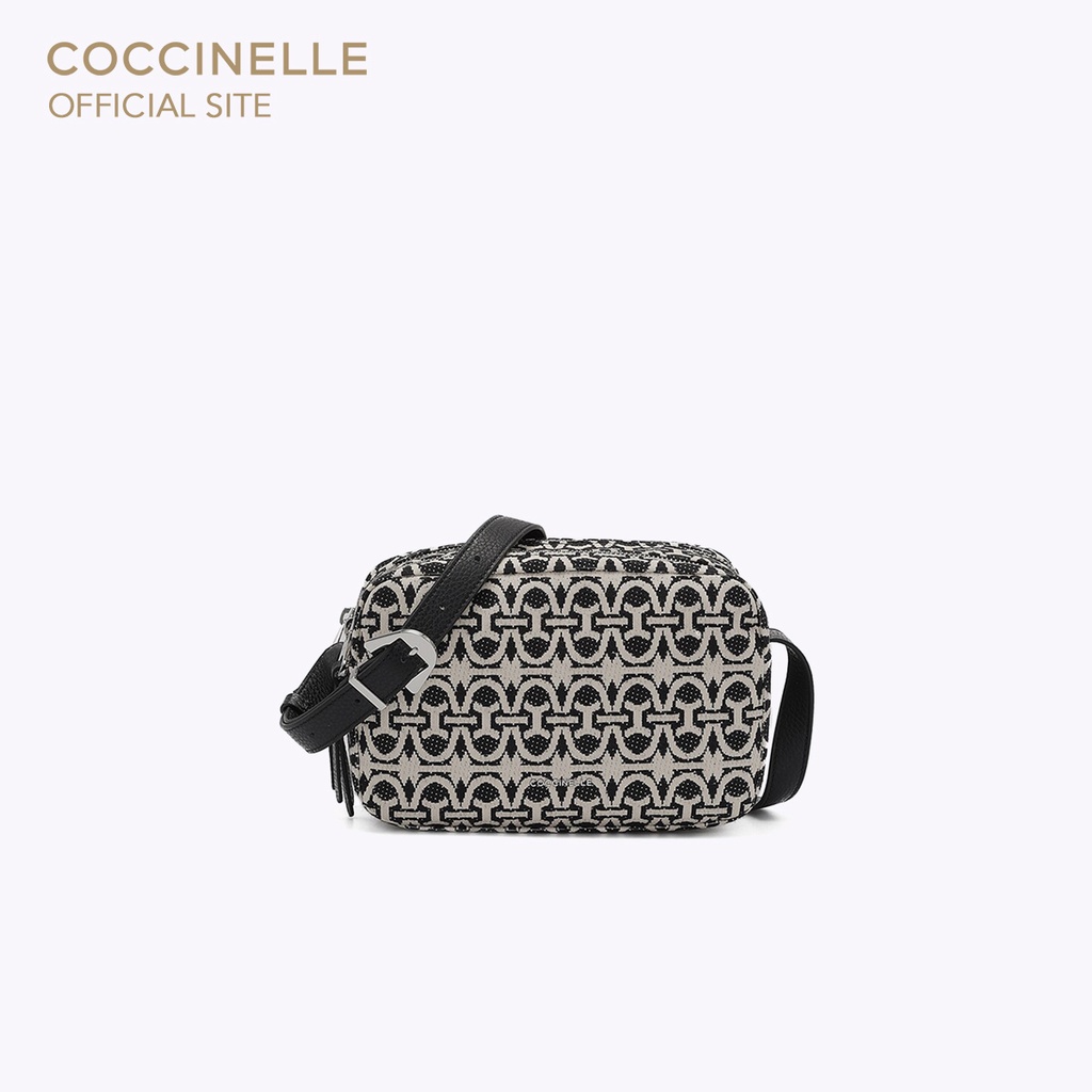 COCCINELLE กระเป๋าสะพายผู้หญิง รุ่น GLEEN MONOGRAM CROSSBODY BAG 150201 สี MULTI.NOIR/NOIR