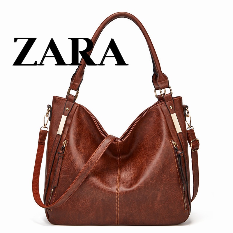 Zara กระเป๋าถือ หนังนิ่ม ทรงโท้ท ขนาดใหญ่ จุของได้เยอะ หรูหรา เข้ากับทุกการแต่งกาย แฟชั่นสําหรับสตรี