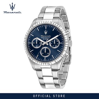 [2 Years Warranty] Maserati Competizione 43mm Blue Dial Silver Stainless Steel Chronograph Mens Quartz Watch R8853100022