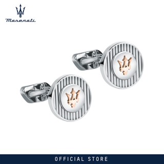 Maserati Jewels 15x3mm Mens Steel Rose Gold Logo Cufflinks JM121ATK14