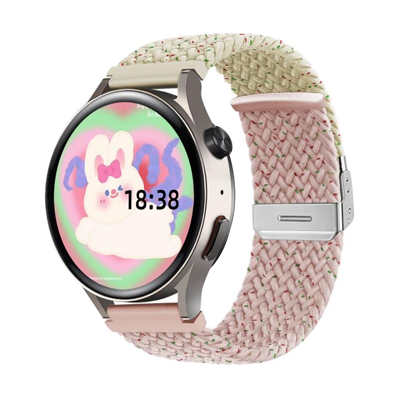 สายนาฬิกาข้อมือ ผ้าไนล่อนถัก ยืดหยุ่น สองสี เหมาะกับฤดูร้อน สําหรับ Huawei gt3 watch4pro GT2