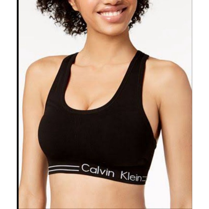 สปอร์ตบรา Calvin Klein รุ่น Seamless RibbedImpact Sports Braสีดำ