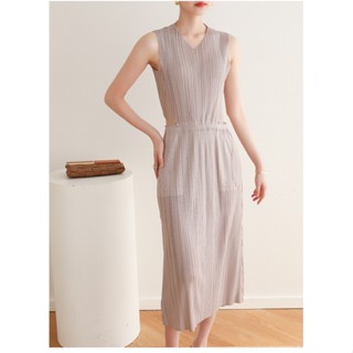 Miyake เดรสสีสดชื่นสบาย ๆ แฟชั่น 3253