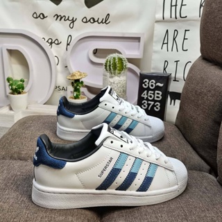 Original Adidas Clover Originals Superstar Shell Head Classic รองเท้าผ้าใบลําลอง เหมาะกับการเล่นกีฬา