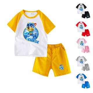 ชุดเสื้อยืด แขนสั้น และกางเกง ผ้าฝ้าย ลายการ์ตูน Paw Patrol 6 สี สําหรับเด็ก CC031