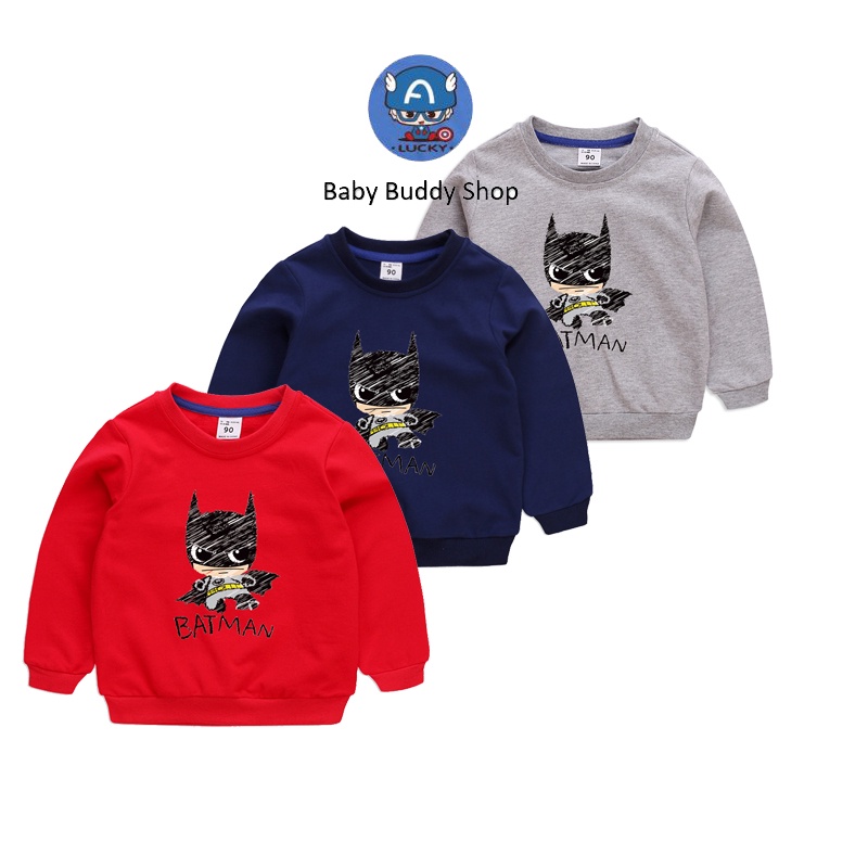 ** ในสต็อก ** ใหม่แฟชั่นฤดูใบไม้ร่วงแขนยาวผ้าคุณภาพสูงชายเสื้อยืดการ์ตูนฝ้ายแบทแมน (ขายส่ง)