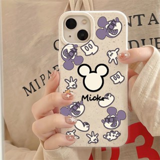 เคสโทรศัพท์มือถือ กันกระแทก ลายการ์ตูนมิกกี้เมาส์น่ารัก สีขาว สําหรับ iphone 14 pro max 11 13 12 7 8 Plus X XR XSMax