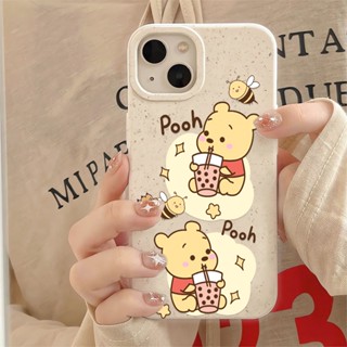 เคสโทรศัพท์มือถือ กันกระแทก ลายการ์ตูนหมีพูห์น่ารัก สีขาว สําหรับ iphone 14 pro max 11 13 12 7 8 Plus X XR XSMax