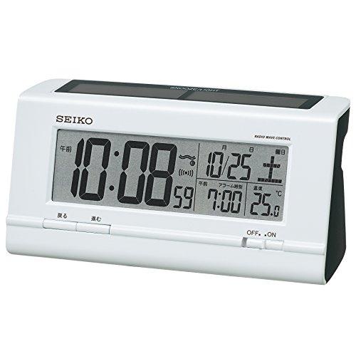 Seiko Sq766W นาฬิกาปลุก ไฮบริด วิทยุสื่อสาร คลื่นวิทยุ ปฏิทินดิจิตอล อุณหภูมิแสดงออก ไข่มุก สีขาว
