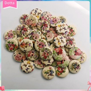 (dottam) กระดุมเพ้นท์สี ติดทนนาน DIY สําหรับเย็บผ้า ในร่ม 50 ชิ้น