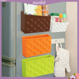 (xavexbxl) Fridge Magnet Storage Organizer Plastic Rack Shelf Box Magnetic Tableware