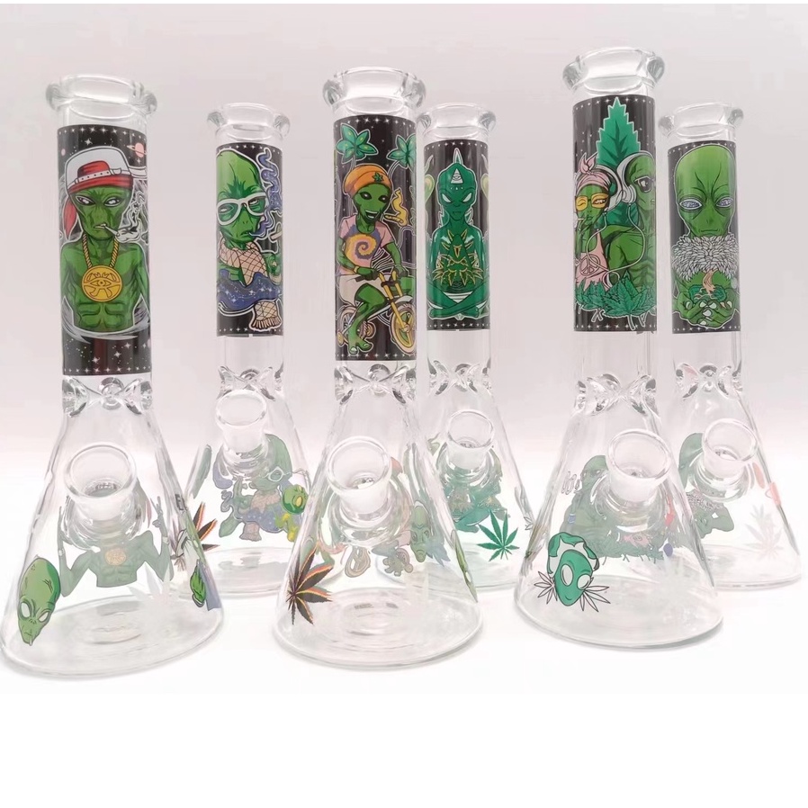 (พร้อมส่ง) 25 ซม บ้องแก้ว Glass Bong ขวดแก้วสมุนไพร บ้องเเก้ว RESTLESS SKELETON ขนาดใหญ่ ขวดเรืองแสง แจกันแก้วเรืองแสง