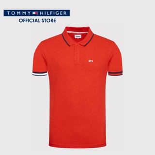 Tommy Hilfiger เสื้อโปโลผู้ชาย รุ่น DM0DM12963 XNL - สีแดง