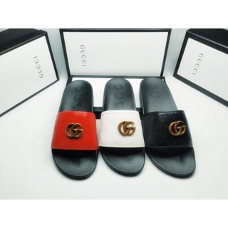 [EUR Size] NEW_GUCCI รองเท้าแตะหนัง รองเท้าชายหาด สําหรับผู้ชาย ผู้หญิง ไซซ์ 36-46 TT3295