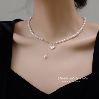 💞ขายใหญ่💞SHELL Love Freshwater Pearl สร้อยคอผู้หญิงฤดูร้อนหรูหรา Niche Design Sense แฟชั่น Clavicle สร้อยคอ 2023 ใหม่