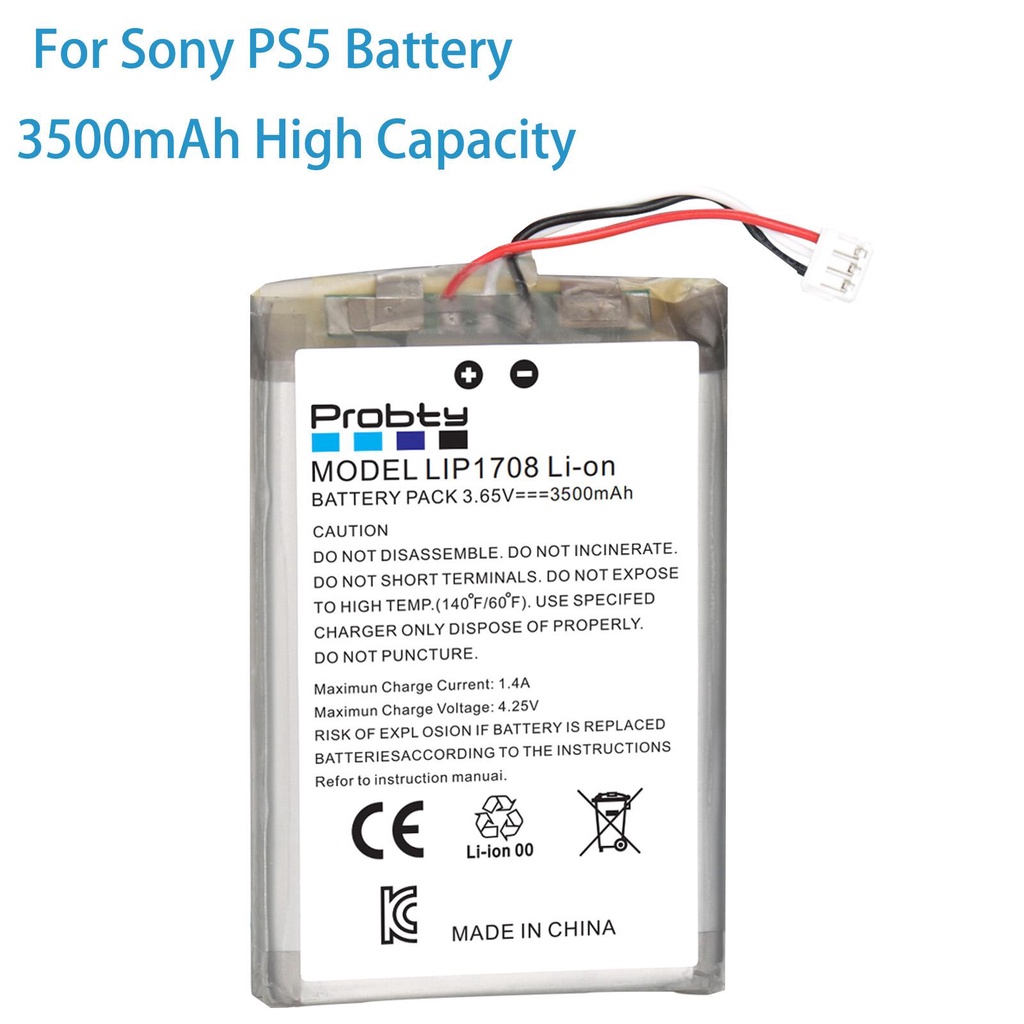 แบตเตอรี่ลิเธียม PS5 3500MAh สำหรับ Sony PS5 Controller DualSense Game Controller LIP1708