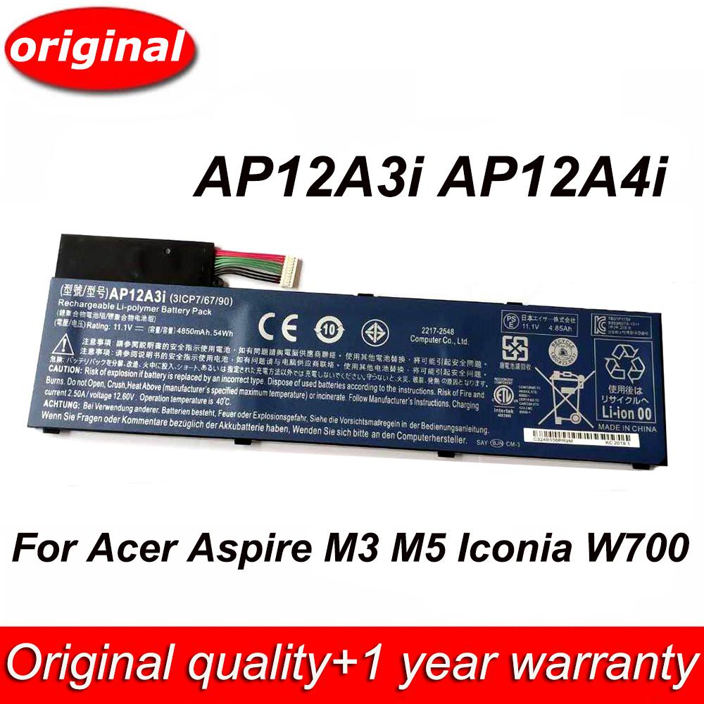 ใหม่ AP12A4i M5-481TG แล็ปท็อปแบตเตอรี่11.1V 54Wh สำหรับ Acer Aspire M3 M5 Iconia Timeline U AP12A3i