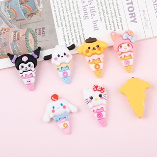 พร้อมส่ง = สติกเกอร์เรซิ่น รูปไอศกรีม Kuromi My Melody Cinnamoroll แฮนด์เมด สําหรับตกแต่งตู้เย็น [sunny]