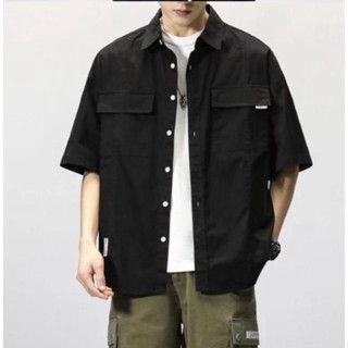 KR699เสื้อเชิ้ตแขนสั้นผู้ชายเกาหลีOversizeใส่สบายๆผ้าดีมากกันลมได้สบายๆแบรนด์IN22thoctoberr