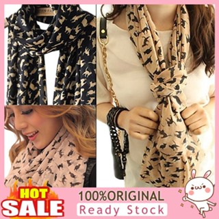 [B_398] Womens Chiffon Sweet Cat Scarf Shawl Long Scarf Girls Xmas Gift