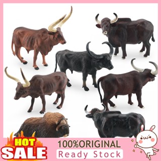 [B_398] Cattle Figurine Realistic Water Buffalos Bull Cow Muskox Miniature Solid Model Early Learning Educational Toy Wild Animal Statue Model Desktop Ornament Model Gift