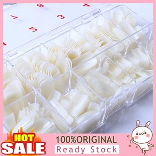 [B_398] 500Pcs/Box Nail Tips Transparent Natural Color Round Extension Fake Nails for Women