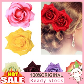 [B_398] Artificial Rose Hair Clip Elegant Non-slip Sweet Lightweight Hair Accessories Pure Color Bride Bridesmaid Fake Flower Hair Clamp for Party