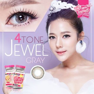 คอนแทคเลนส์  รุ่น Jewel 4 Tone/Lily 4 Tone By Kitty kawaii สีเทา/ตาล Gray/Brown มีค่าสายตาปกติ (0.00)