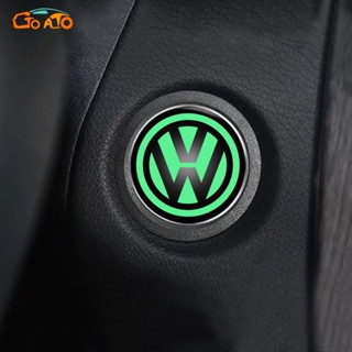 GTIOATO เรืองแสง ฝาครอบปุ่มสตาร์ทรถยนต์ สติกเกอร์ตกแต่งรถ สำหรับ Volkswagen Beetle Scirocco Golf MK6 Golf