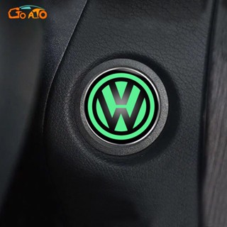 GTIOATO เรืองแสง ฝาครอบปุ่มสตาร์ทรถยนต์ สติกเกอร์ตกแต่งรถ สำหรับ Volkswagen Beetle Scirocco Golf MK6 Golf