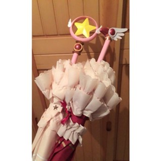 ✇【Full】Magic Card Girl Sakura Magic Umbrella Bird Head Star Lolita Umbrella Star Wand ร่มเซเลอร์มูน