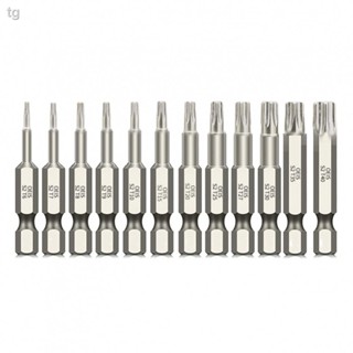 พร้อมส่ง ดอกไขควงเหล็กอัลลอย T6-T40 Torx 1/4 นิ้ว 12 ชิ้น