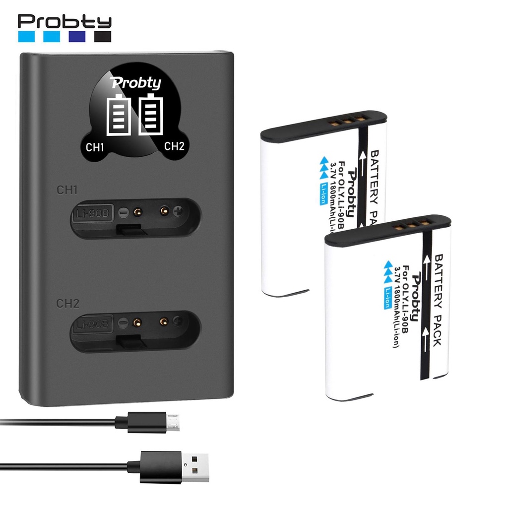 แบตเตอรี่ LI-92B และเครื่องชาร์จสำหรับ Olympus Tough TG-6, TG-5, TG-Tracker, SH-1, SH-2,Galaxihs,Tou