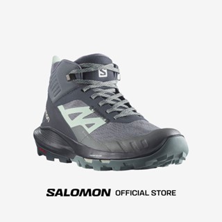 SALOMON SHOES OUTPULSE MID GTX W สี EBONY/QUSH/EBON รองเท้าเดินป่า รองเท้าหุ้มข้อ รองเท้าผู้หญิง